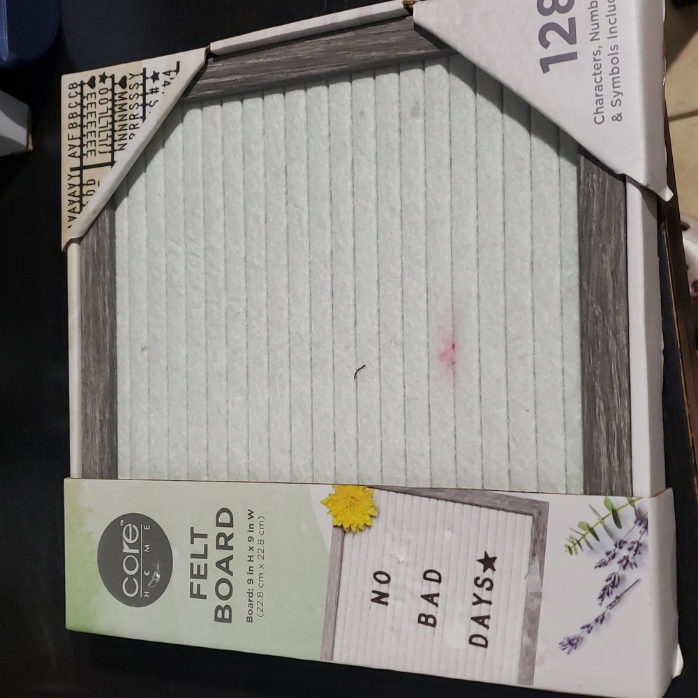 Core Home Felt Board with White and Gray Frame